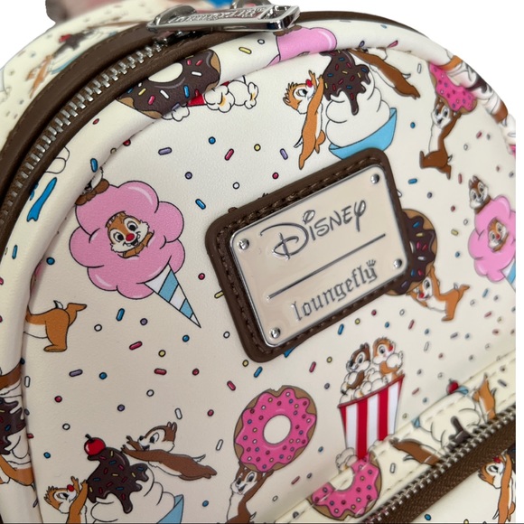 NWT Disney x Loungefly Chip & Dale with Snacks Mini Backpack & Matching Wallet - Picture 8 of 15
